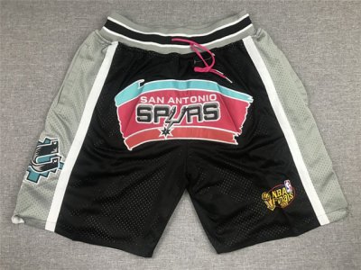 San Antonio Spurs Just Don "Spurs" 1999 NBA Finals Black Basketball Shorts