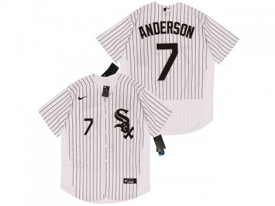 Chicago White Sox #7 Tim Anderson White Flex Base Jersey