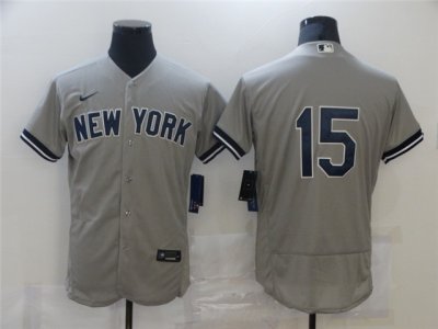 New York Yankees #15 Thurman Munson Gray Flex Base Jersey