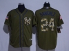 New York Yankees #24 Gary Sanchez Army Green Cool Base Jersey