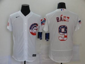 Chicago Cubs #9 Javier Baez White 2020 USA Flag Flex Base Jersey