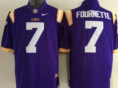 NCAA LSU Tigers #7 Leonard Fournette Purple College Football Jersey