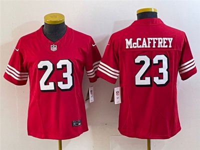 Womens San Francisco 49ers #23 Christian McCaffrey Alternate Red Vapor F.U.S.E. Limited Jersey