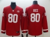 San Francisco 49ers #80 Jerry Rice Red Therma Long Sleeve Jersey