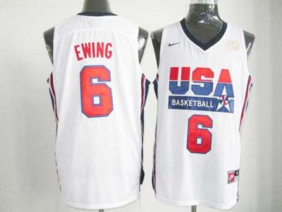 1992 Olympic Team USA #6 Patrick Ewing White Jersey