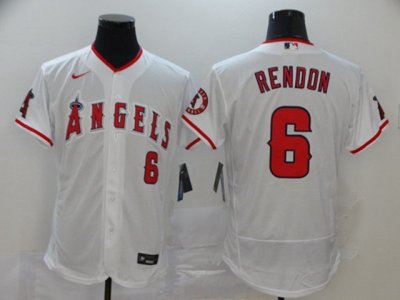 Los Angeles Angels #6 Anthony Rendon White Flex Base Jersey