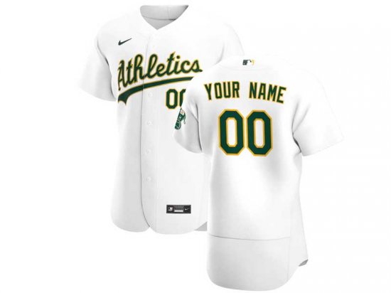 Oakland Athletics Custom #00 Home White Flex Base Jersey