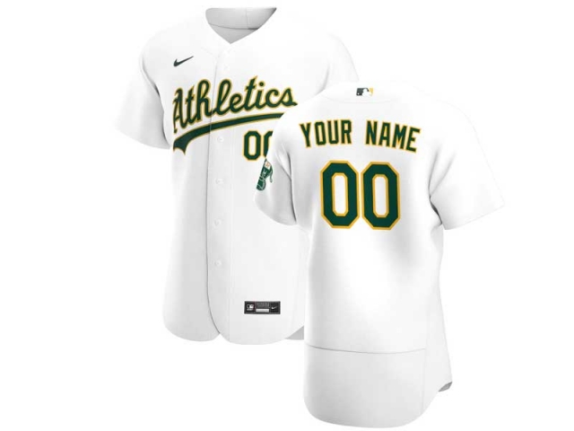 Oakland Athletics Custom #00 Home White Flex Base Jersey - Click Image to Close