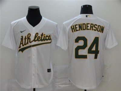 Oakland Athletics #24 Rickey Henderson White Cool Base Jersey