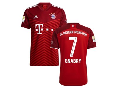 Club Bayern Munich #7 Gnabry Home Red 2021/22 Soccer Jersey