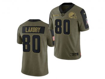 Cleveland Browns #80 Jarvis Landry 2021 Olive Salute To Service Limited Jersey