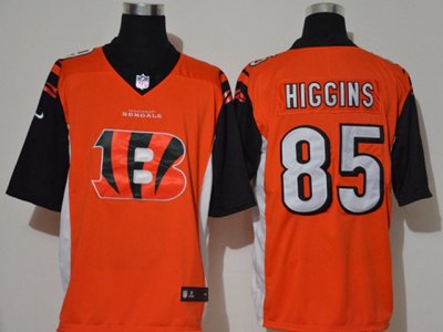 Cincinnati Bengals #85 Tee Higgins Orange Team Big Logo Vapor Limited Jersey