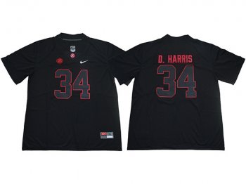 NCAA Alabama Crimson Tide #34 Damien Harris Black College Football Jersey