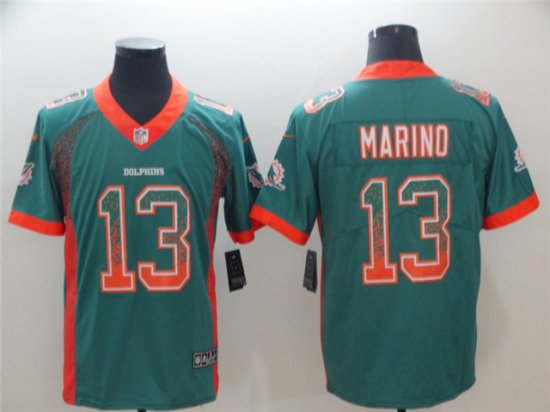 Miami Dolphins #13 Dan Marino Aqua Drift Fashion Limited Jersey