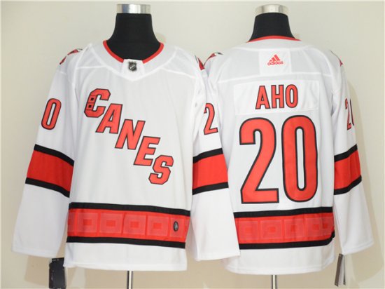 Carolina Hurricanes #20 Sebastian Aho Away White Jersey