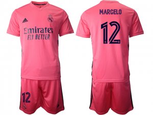 20/21 Club Real Madrid #12 Marcelo Away Pink Soccer Jersey