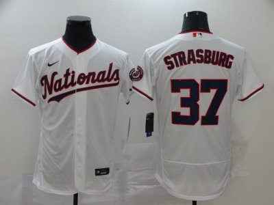 Washington Nationals #37 Stephen Strasburg 2020 White Flex Base Jersey