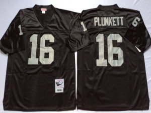 Oakland Raiders #16 Jim Plunkett 1980 Throwback Black Jersey