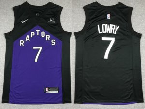 Toronto Raptors #7 Kyle Lowry Black/Purple Swingman Jersey