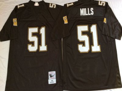 New Orleans Saints #51 Sam Mills 1987 Throwback Black Jersey