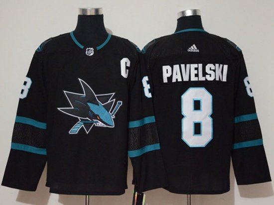 San Jose Sharks #8 John Pavelski Black Jersey