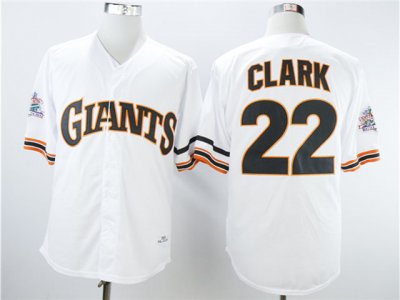 San Francisco Giants #22 Will Clark 1989 Throwback White Jersey