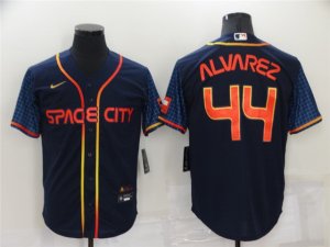 Houston Astros #44 Yordan Alvarez 2022 Navy City Connect Cool Base Jersey