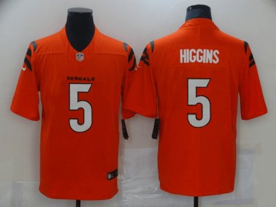 Cincinnati Bengals #5 Tee Higgins Orange Vapor Limited Jersey