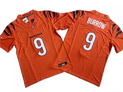 Cincinnati Bengals #9 Joe Burrow Orange Vapor F.U.S.E. Limited Jersey