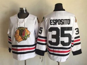 Chicago Blackhawks #35 Tony Esposito 1963 CCM Vintage White Jersey