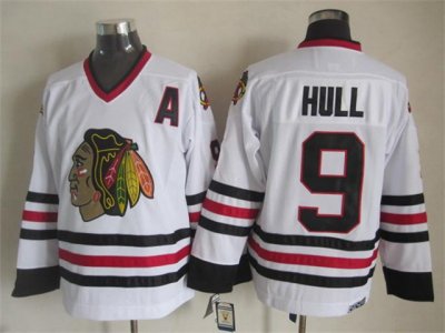 Chicago Blackhawks #9 Bobby Hull CCM Vintage White Jersey