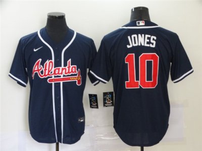 Atlanta Braves #10 Chipper Jones Navy Cool Base Jersey