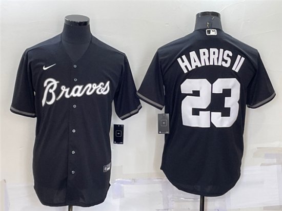 Atlanta Braves #23 Michael Harris II Black Turn Back The Clock Cool Base Jersey