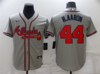 Atlanta Braves #44 Hank Aaron Gray Cool Base Jersey