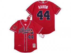 Atlanta Braves #44 Hank Aaron 1974 Red Throwback Jersey