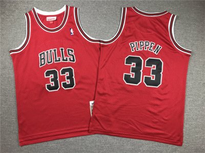 Youth Chicago Bulls #33 Scottie Pippen 1997-98 Red Hardwood Classics Jersey