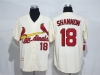 St. Louis Cardinals #18 Mike Shannon 1964 Throwback Cream Jersey