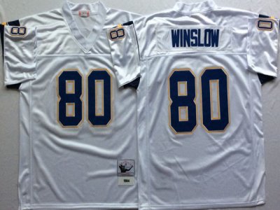 San Diego Chargers #80 Kellen Winslow Throwback White Jersey