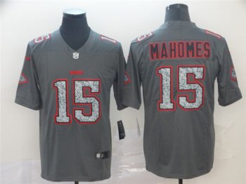 Kansas City Chiefs #15 Patrick Mahomes Gray Camo Limited Jersey