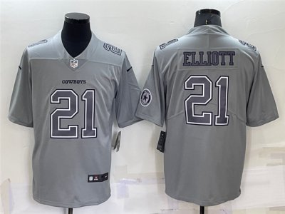 Dallas Cowboys #21 Ezekiel Elliott Gray Atmosphere Fashion Limited Jersey