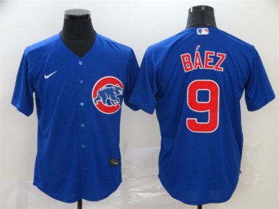 Chicago Cubs #9 Javier Baez Blue Cool Base Jersey