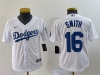 Youth Los Angeles Dodgers #16 Will Smith White Cool Base Jersey