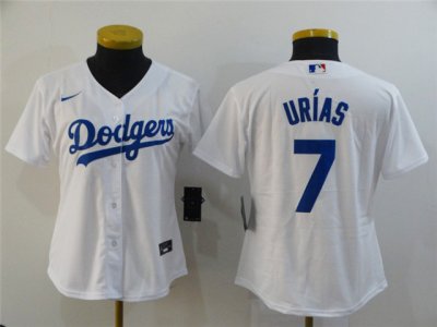 Women's Los Angeles Dodgers #7 Julio Urias White Cool Base Jersey