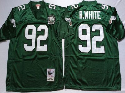 Philadelphia Eagles #92 Reggie White 1992 Throwback Green Jersey