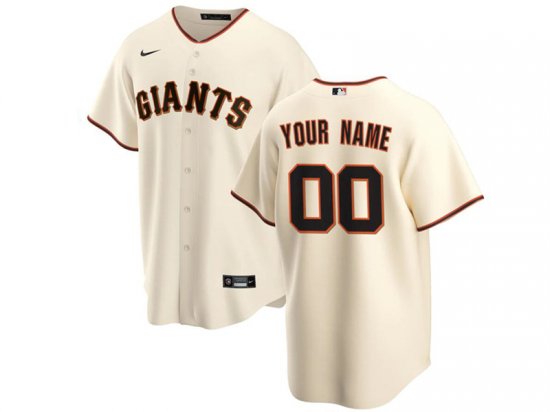 San Francisco Giants #00 Home Cream Cool Base Custom Jersey