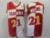 Atlanta Hawks #21 Dominique Wilkins 1987-88 Red White Split Hardwood Classics Jersey