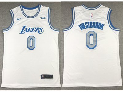 Los Angeles Lakers #0 Russell Westbrook 2020-21 White City Edition Swingman Jersey