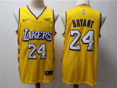 Los Angeles Lakers #24 Kobe Bryant 2019-20 Gold City Edition Swingman Jersey