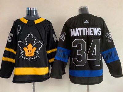 Toronto Maple Leafs #34 Auston Matthews Black Alternate Reversible Jersey