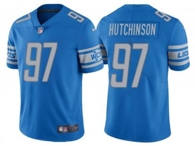 Youth Detroit Lions #97 Aidan Hutchinson Blue Vapor Limited Jersey